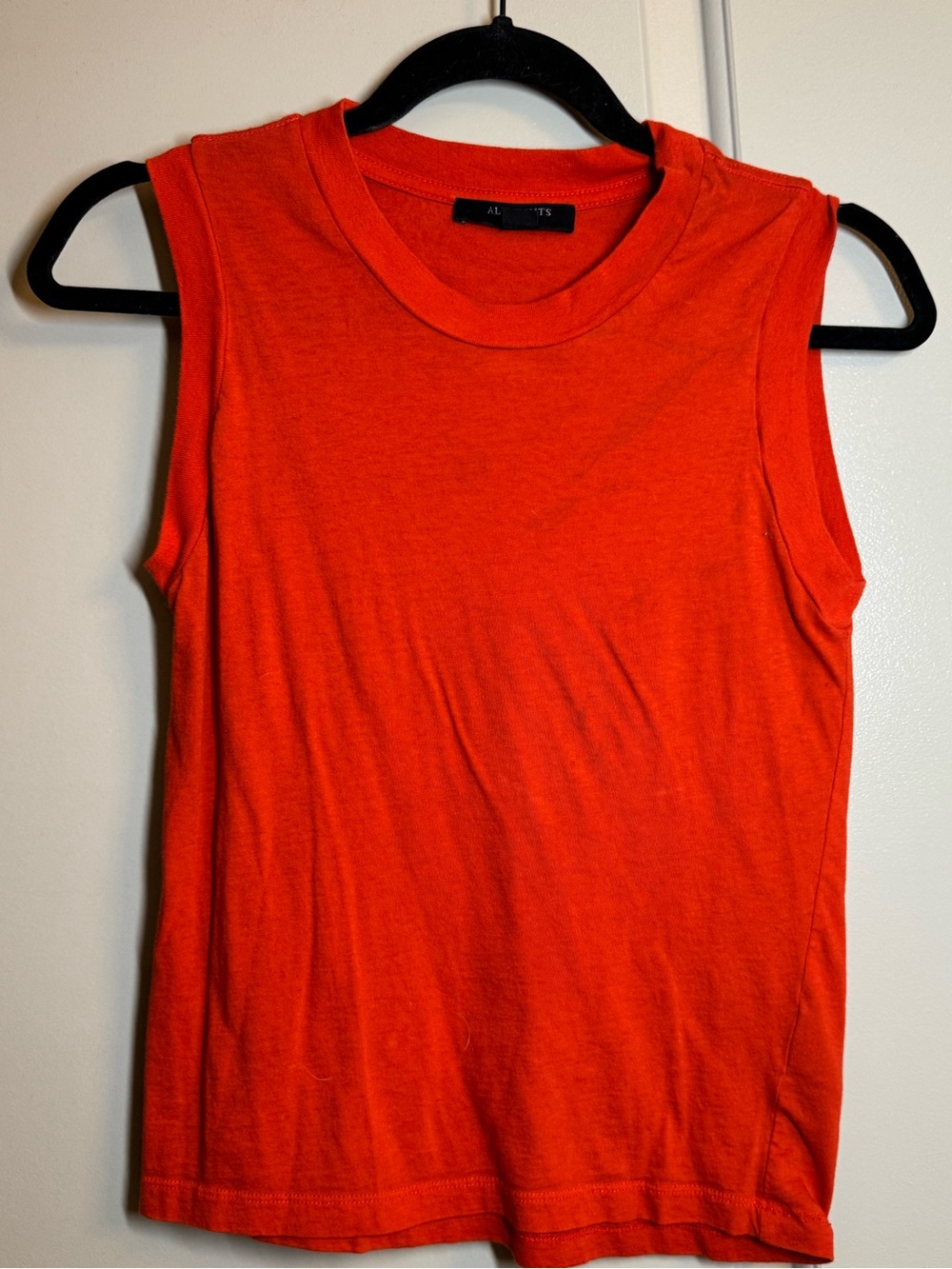 AllSaints Red Sleeveless Crewneck Tank